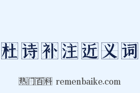 杜诗补注近义词是什么意思的图片